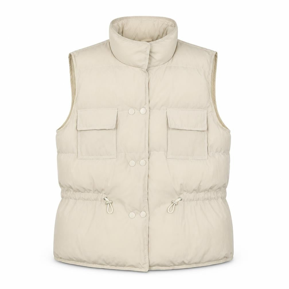 Laetitia Mem Men's Beige Puffer Waistcoat Vest S Regular Fit Outdoor