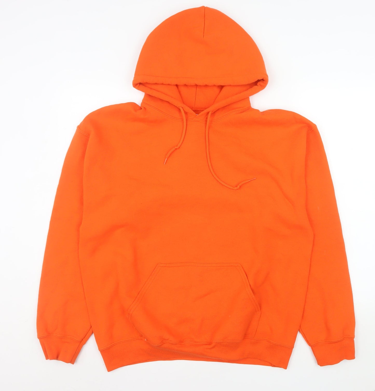 Gildan Womens Orange Pullover Hoodie Cotton Blend Size L