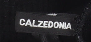 Calzedonia Women’s Black Faux Leather Trim Slim Leg Leggings M