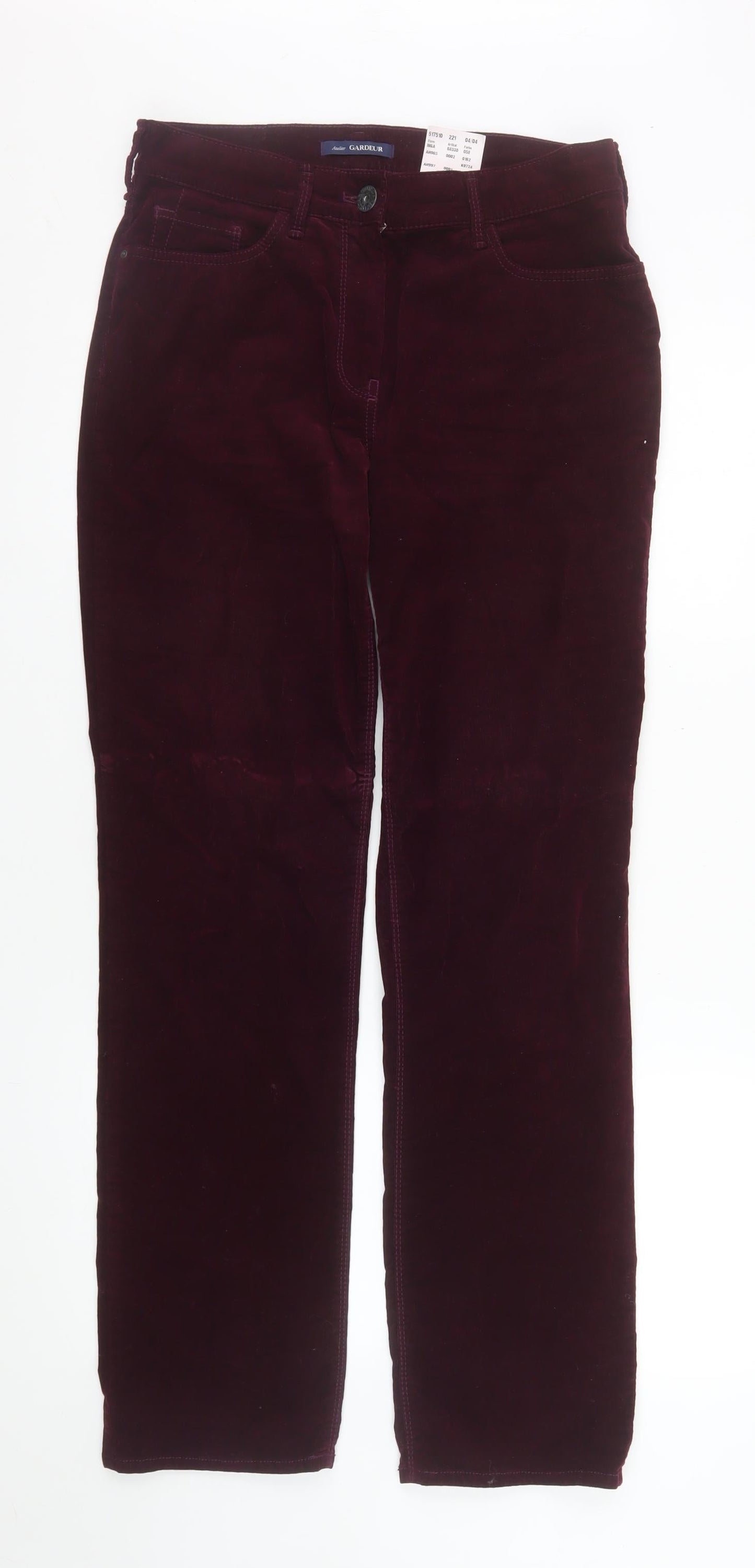 Atelier Gardeur Womens Purple Corduroy Stretch Trousers Size 12