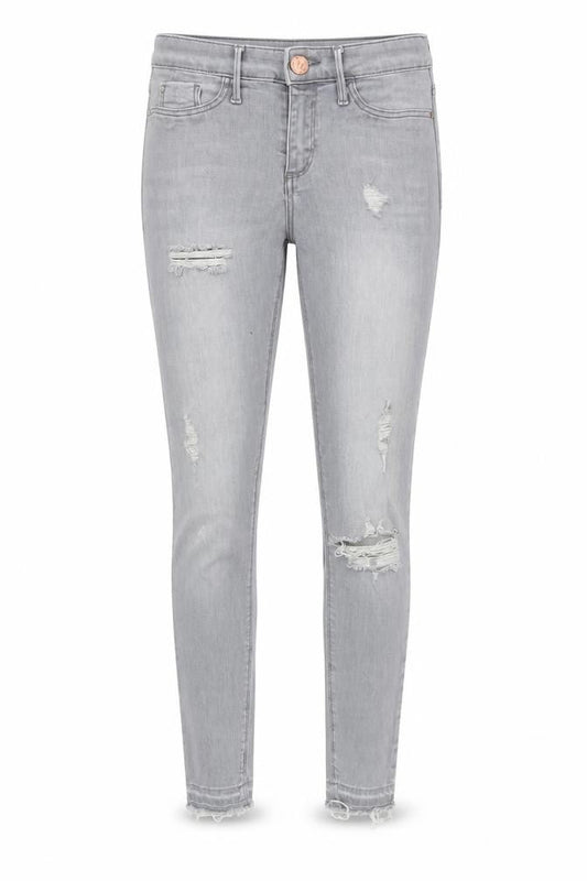 River Island Womens Grey Distressed Skinny Jeans Size 8