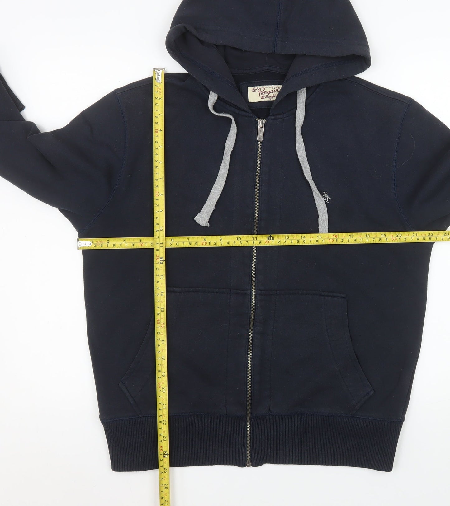 Penguin by Munsingwear Men's Blue Hooded Cotton Zip Jacket Size M