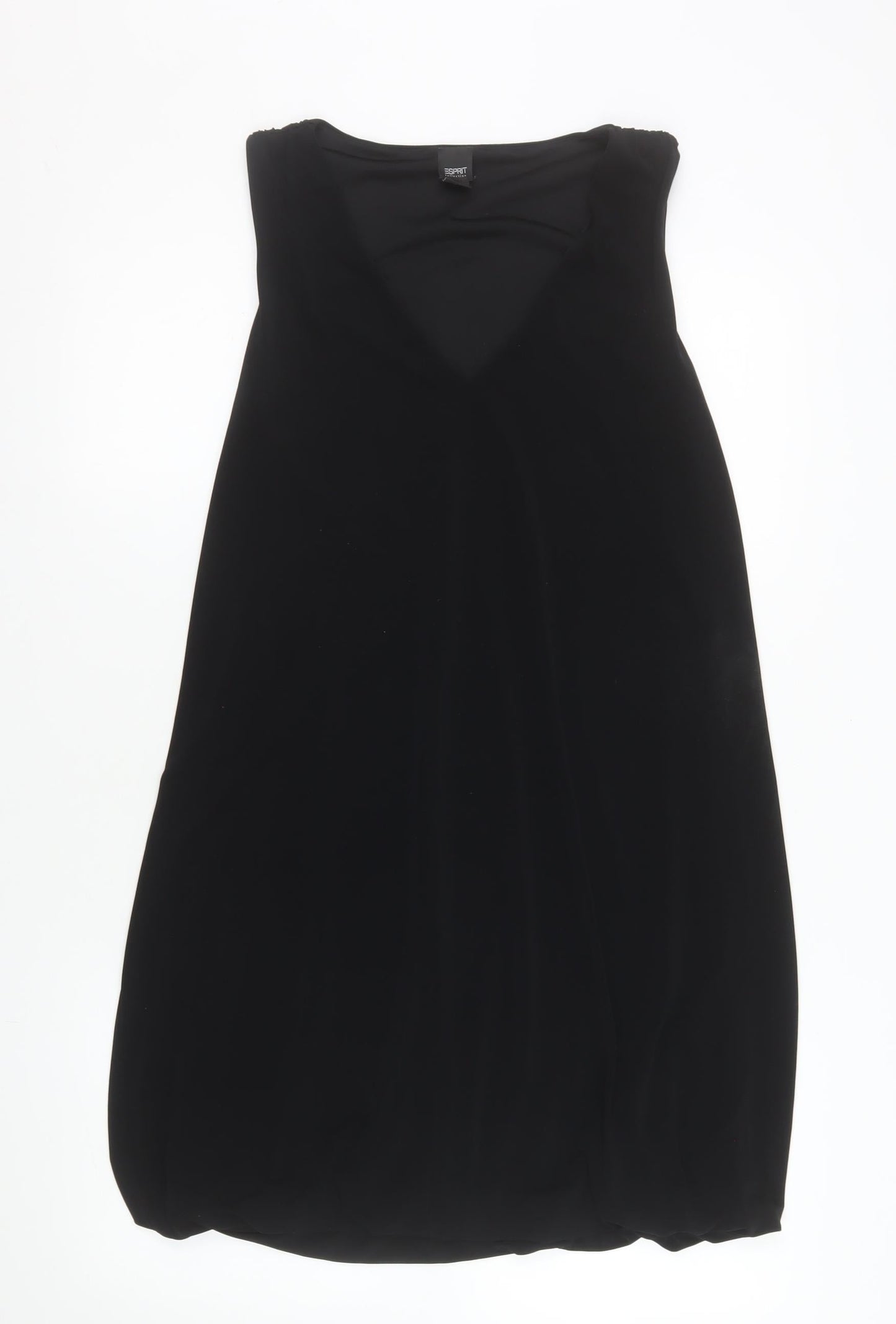 Esprit Women Black M Shift Strapless Knee Length Dress
