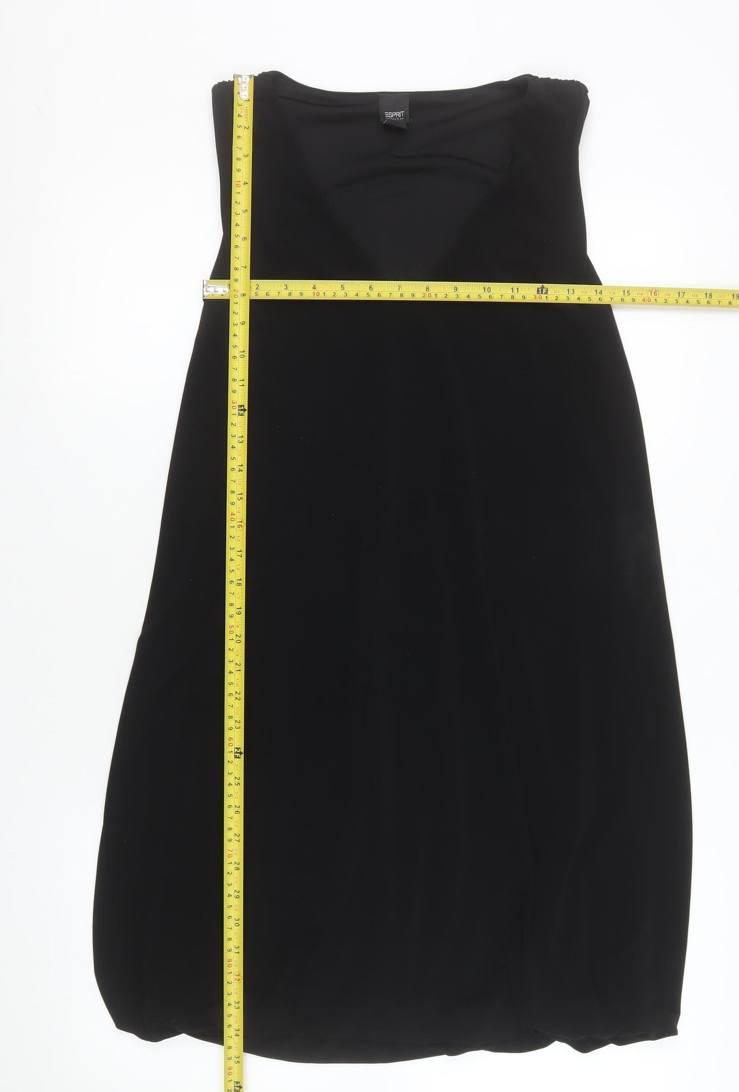 Esprit Women Black M Shift Strapless Knee Length Dress