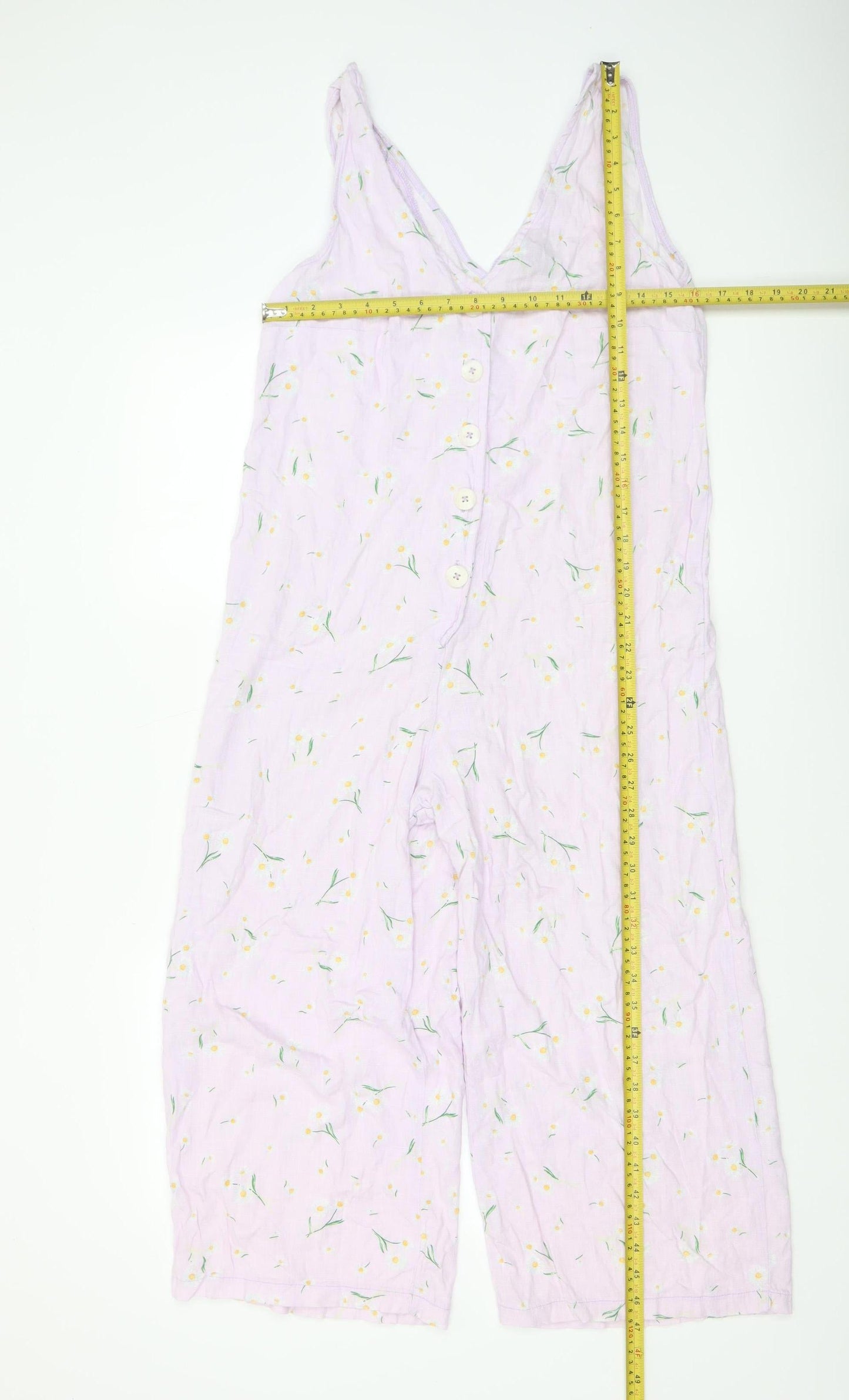 New Look Women’s Purple Floral Cotton Sleeveless Jumpsuit UK 12