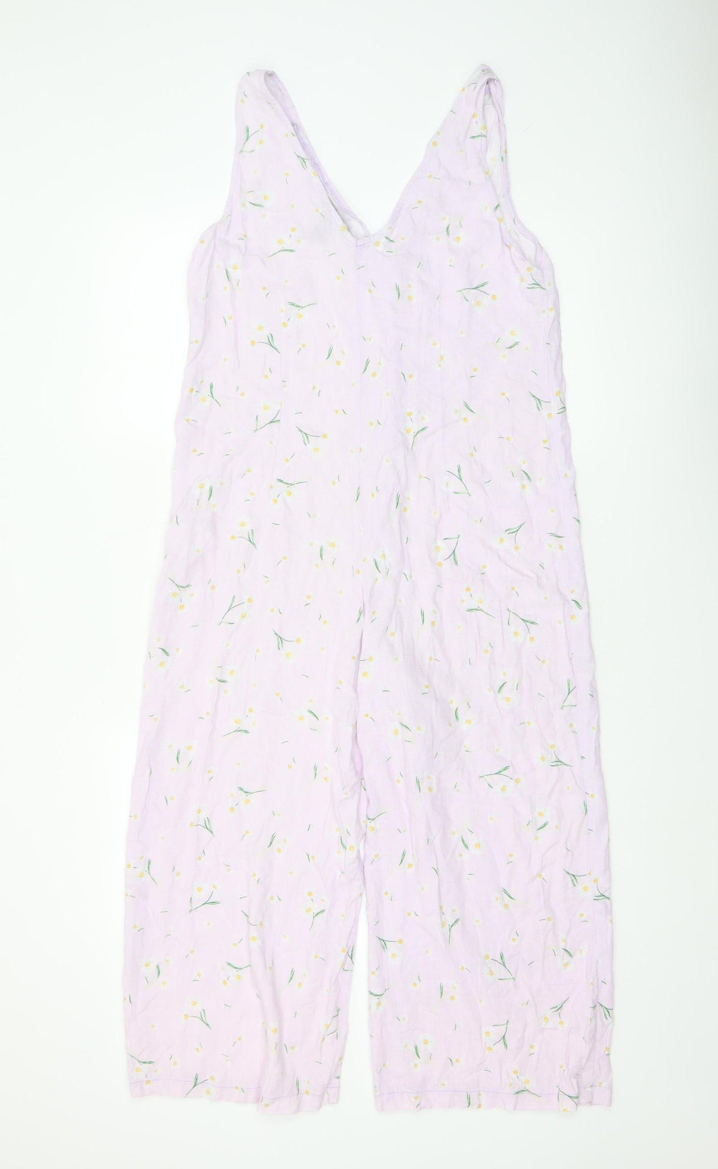 New Look Women’s Purple Floral Cotton Sleeveless Jumpsuit UK 12