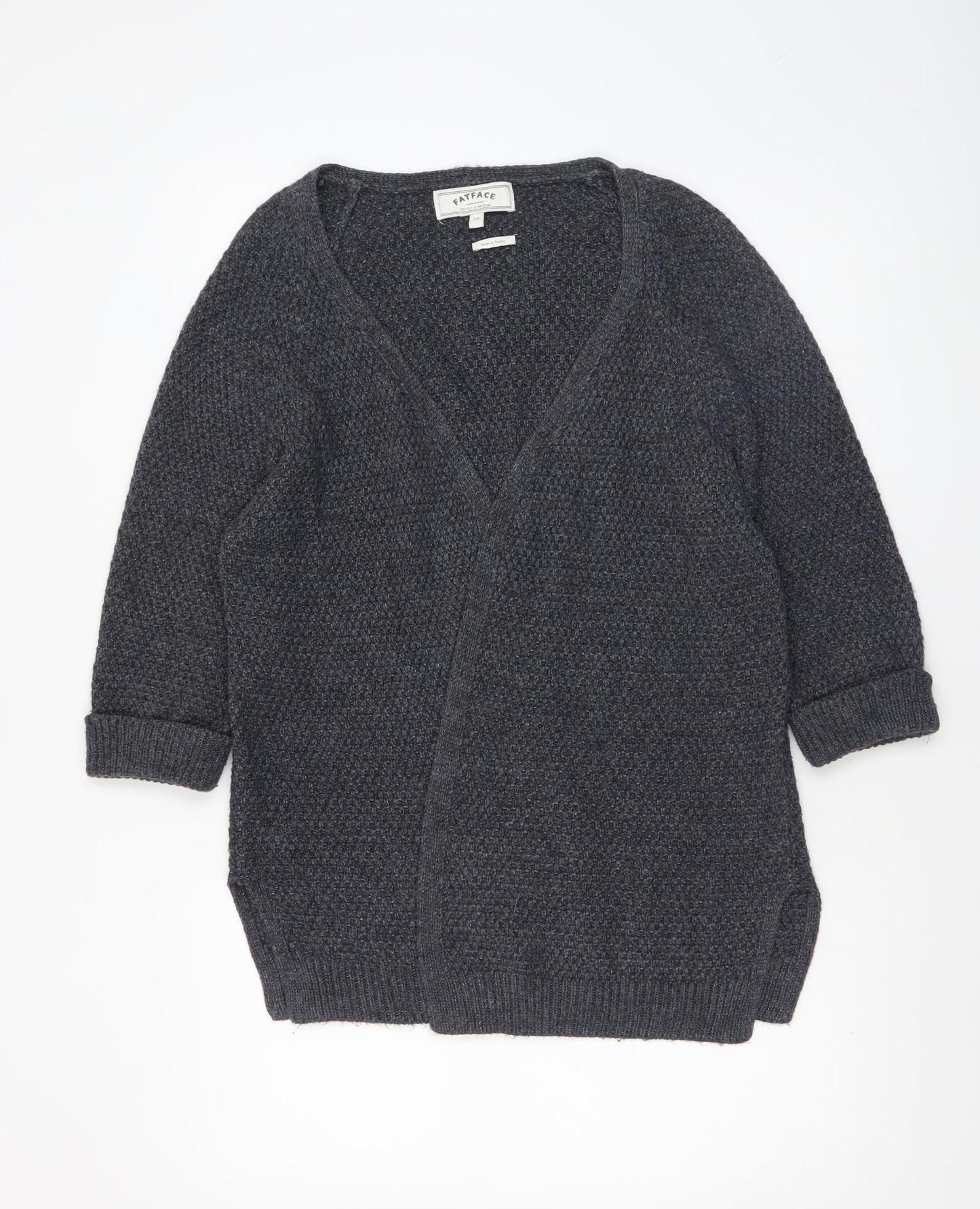 FatFace Women’s Grey V-Neck Knit Cardigan Size 12