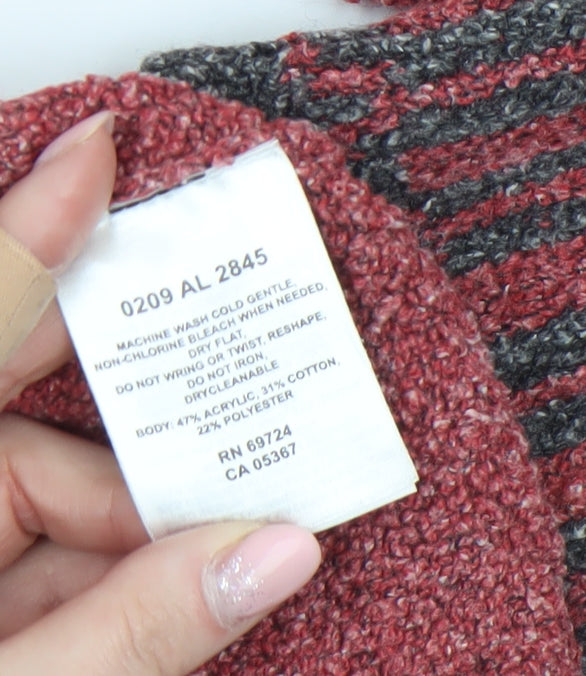 Columbia Womens Red V-Neck Knit Pullover Jumper Size M