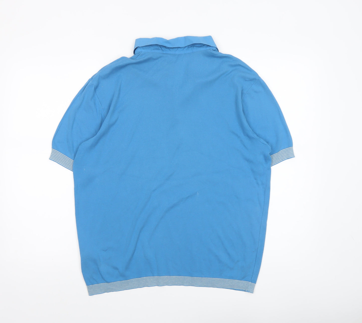 Ted Baker Men’s Blue Cotton Polo Shirt Size L Regular Fit