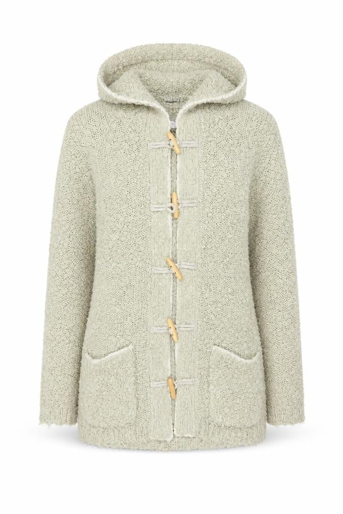 Cotton Traders Women’s Beige Hooded Knit Cardigan 10/12