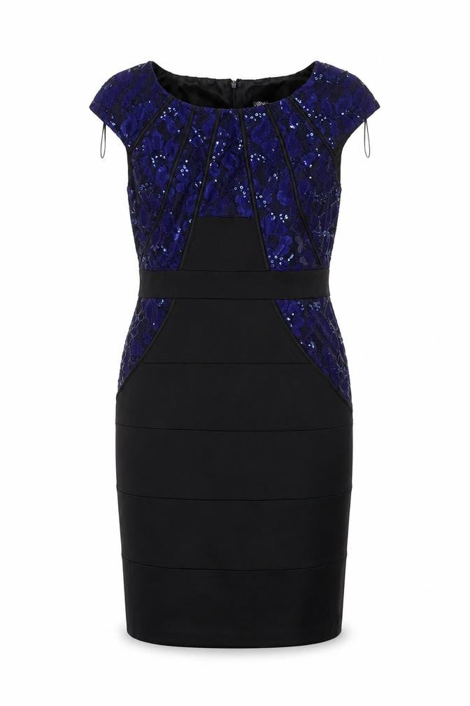 Jax Women's Black Sequin Sheath Dress Size 12 Elegant Partywear