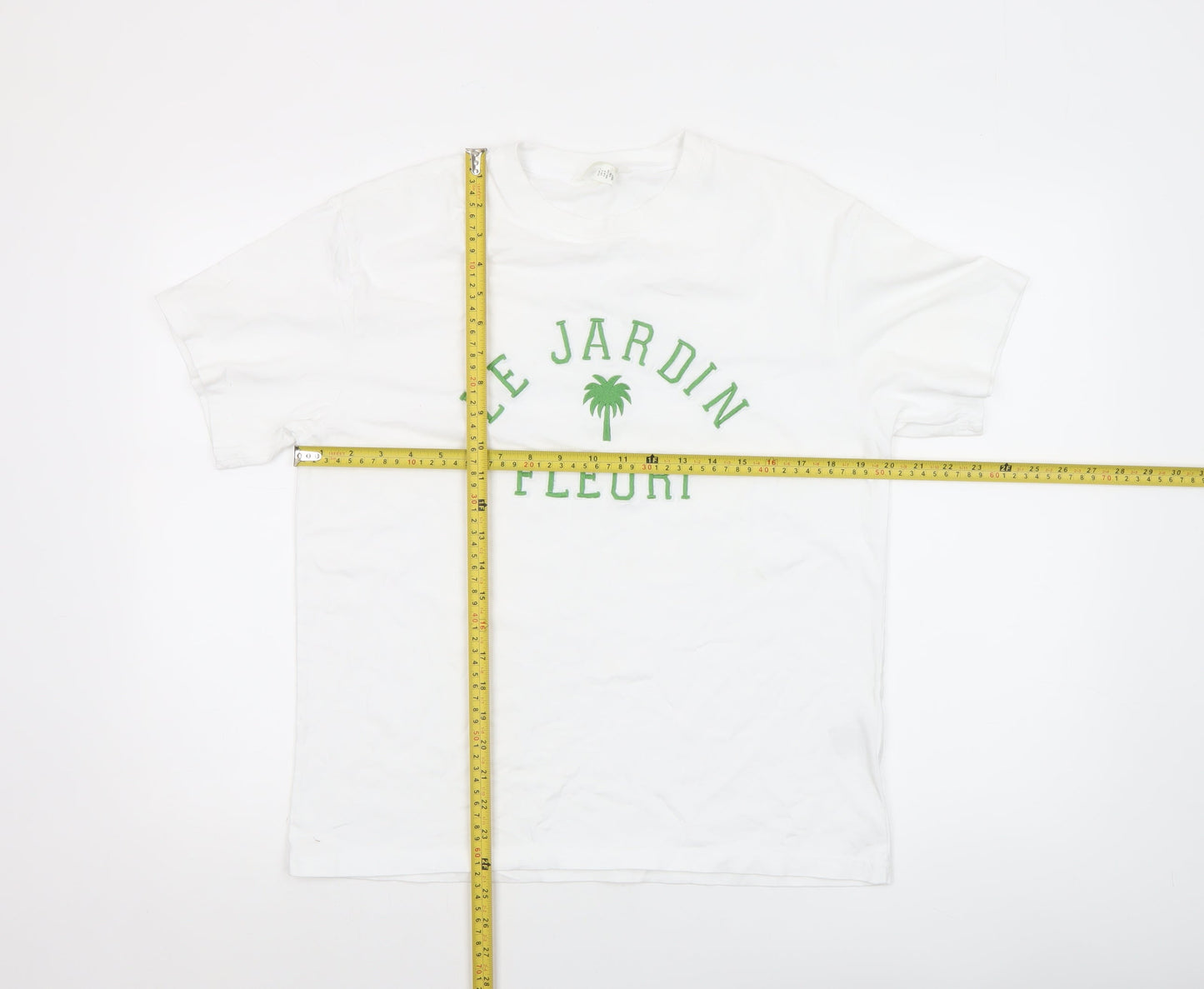 H&M Women's White Short Sleeve 'Le Jardin Fleuri' T-Shirt Size S