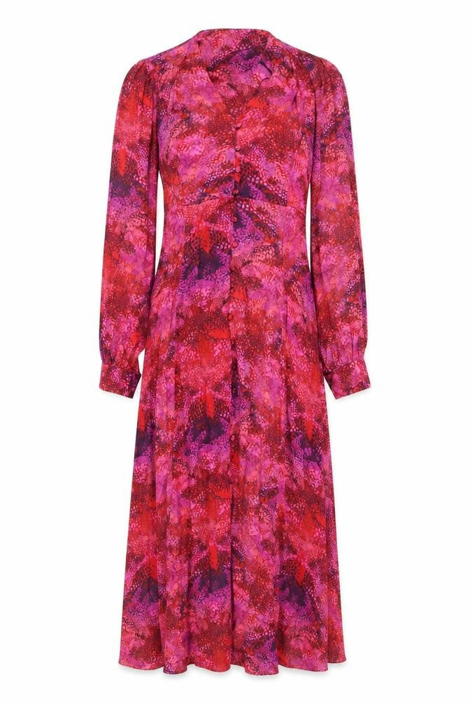 Gallery Womens Multicoloured Viscose Midi A-Line Dress UK 12