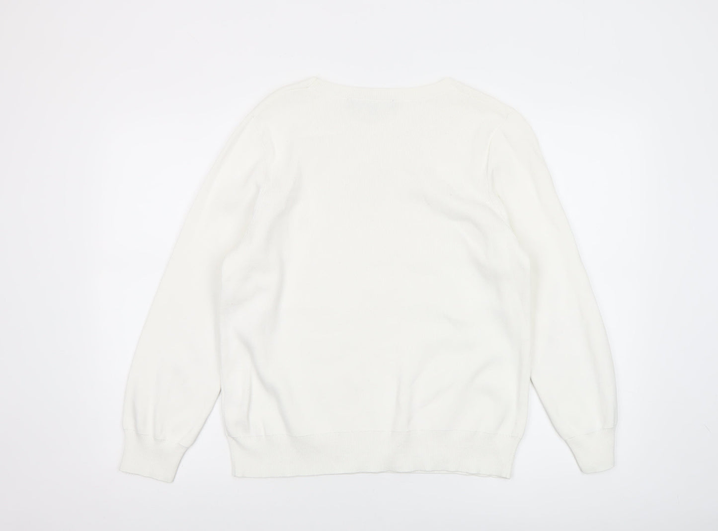 French Connection Women’s White Cotton Lace Knit Jumper Size M