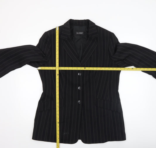 Gil Bret Women’s Black Pinstripe Blazer UK 14 Classic Fit Lined