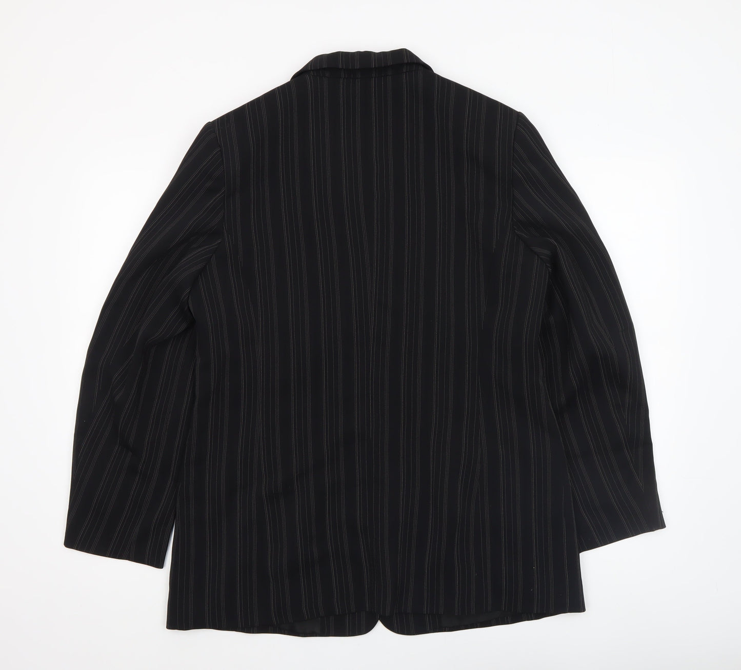 Gil Bret Women’s Black Pinstripe Blazer UK 14 Classic Fit Lined