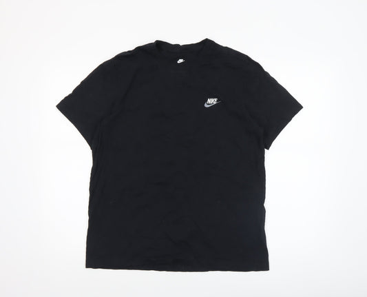 Nike Men's Black Cotton Sports T-Shirt L Regular Fit