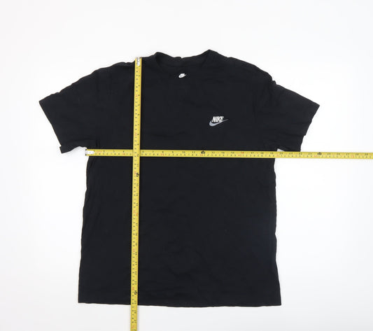 Nike Men's Black Cotton Sports T-Shirt L Regular Fit