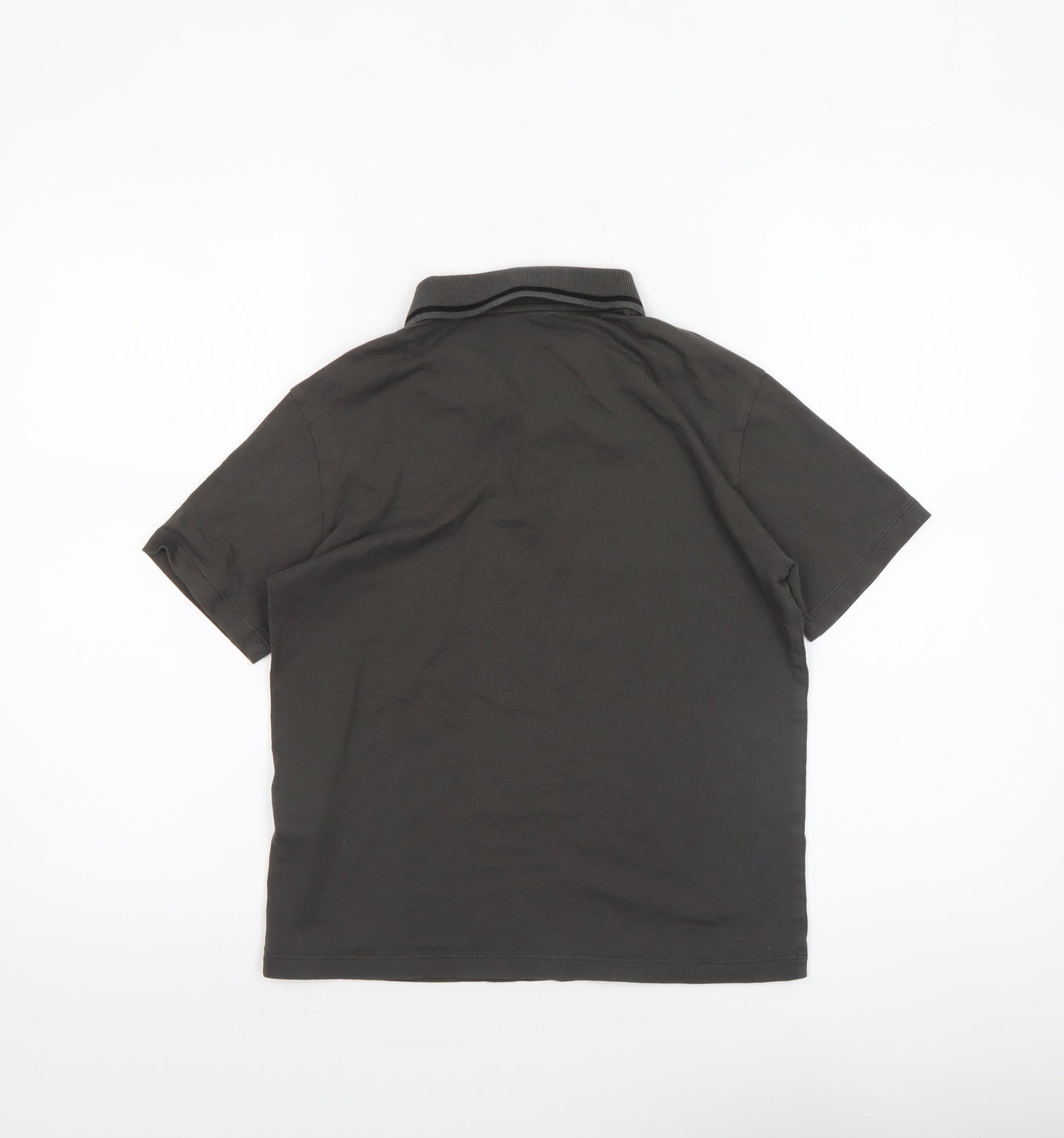 Emporio Armani Boys Grey Polo Shirt 12 Years Short Sleeve Cotton Logo Top
