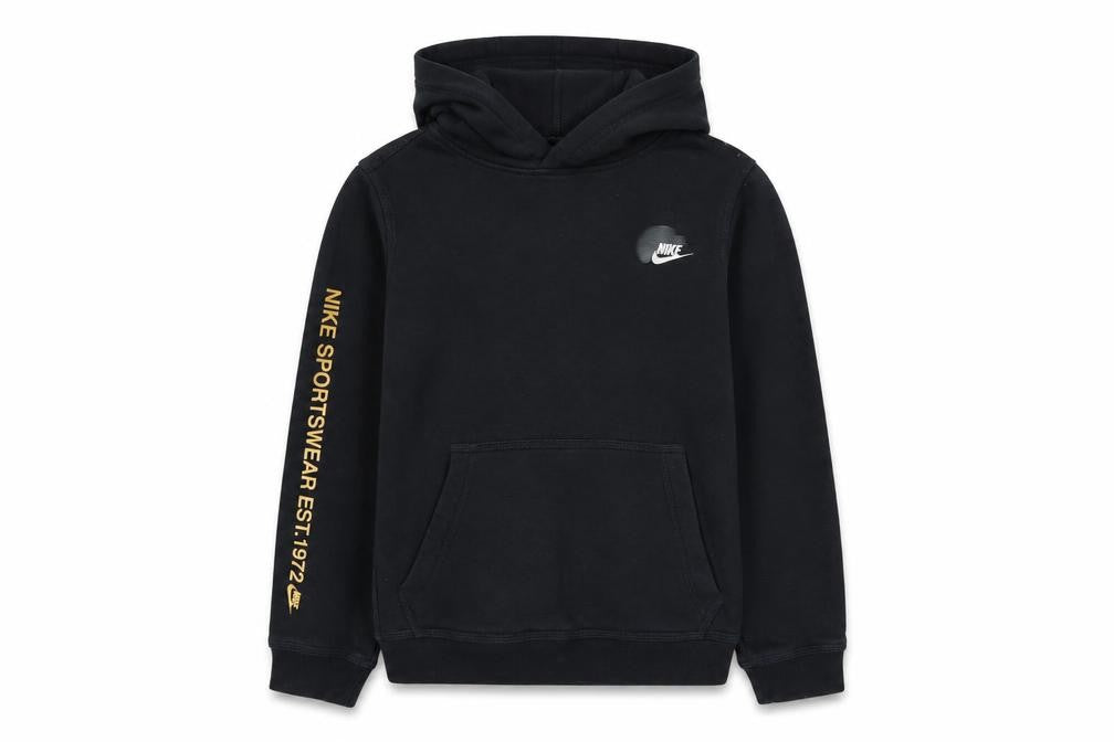 Nike Boys Black Pullover Hoodie M (10-11 Years) Fleece Logo Sportswear