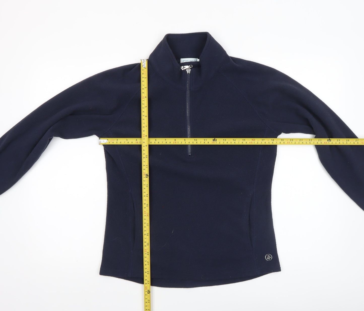 Green Lamb Women's Navy 1/2 Zip Fleece Pullover Sweatshirt UK 12