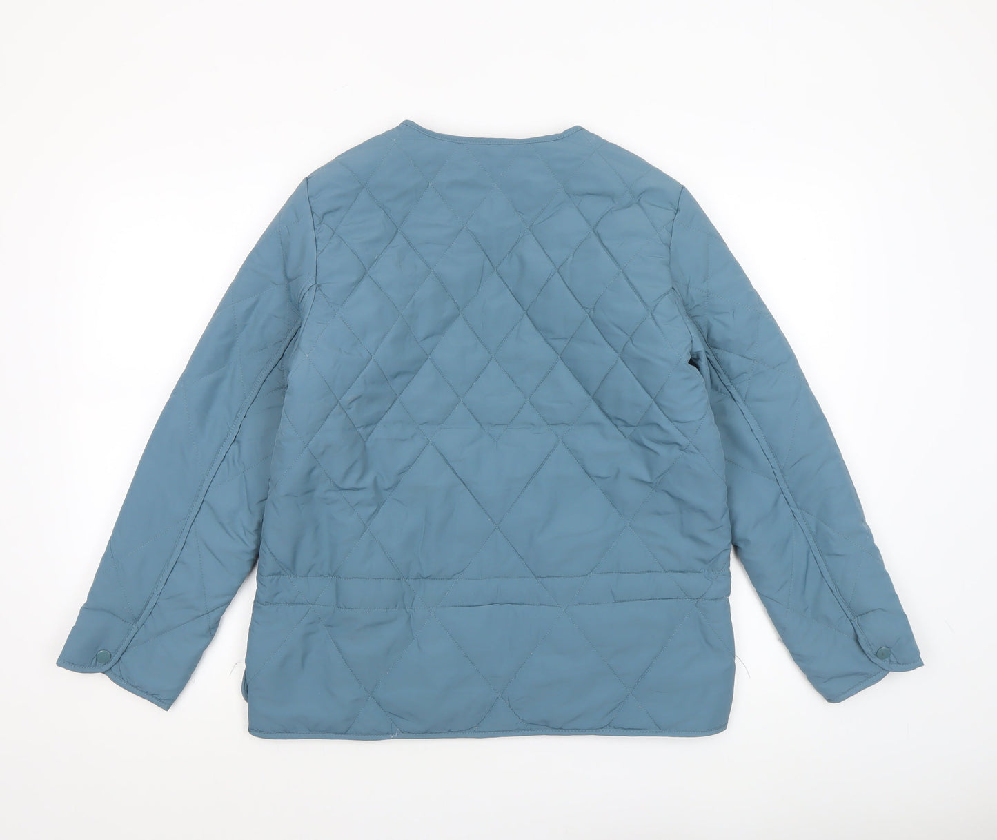 Firetrap Women Blue Quilted Jacket Size 8 Lightweight Zip Casual