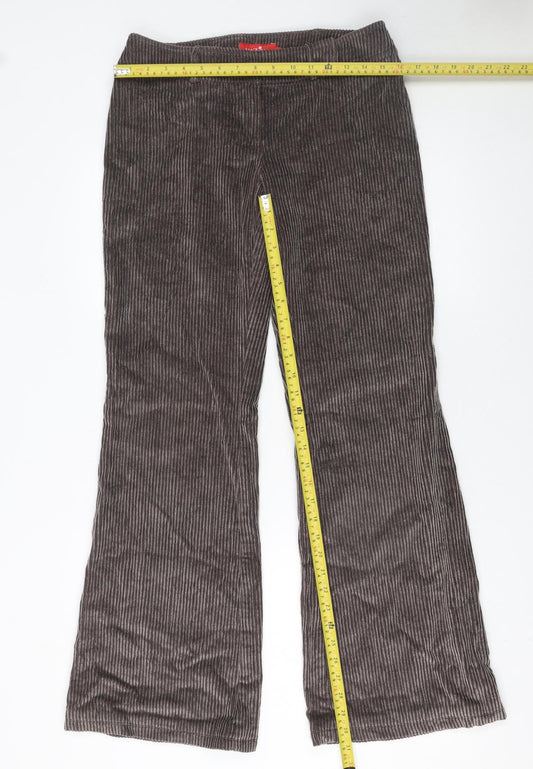 Madlan Jeans Women's Brown Corduroy Flared Trousers Size L