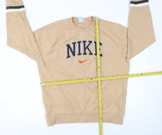Nike Women’s Beige Cotton Pullover Sweatshirt M