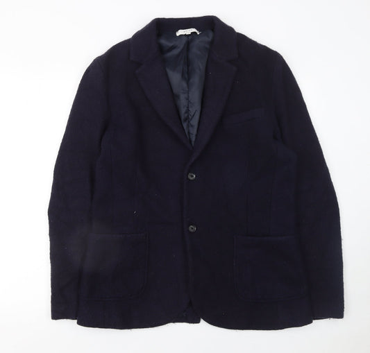 Reiss Women Navy Wool Blazer Jacket Lined L Size Classic Fit