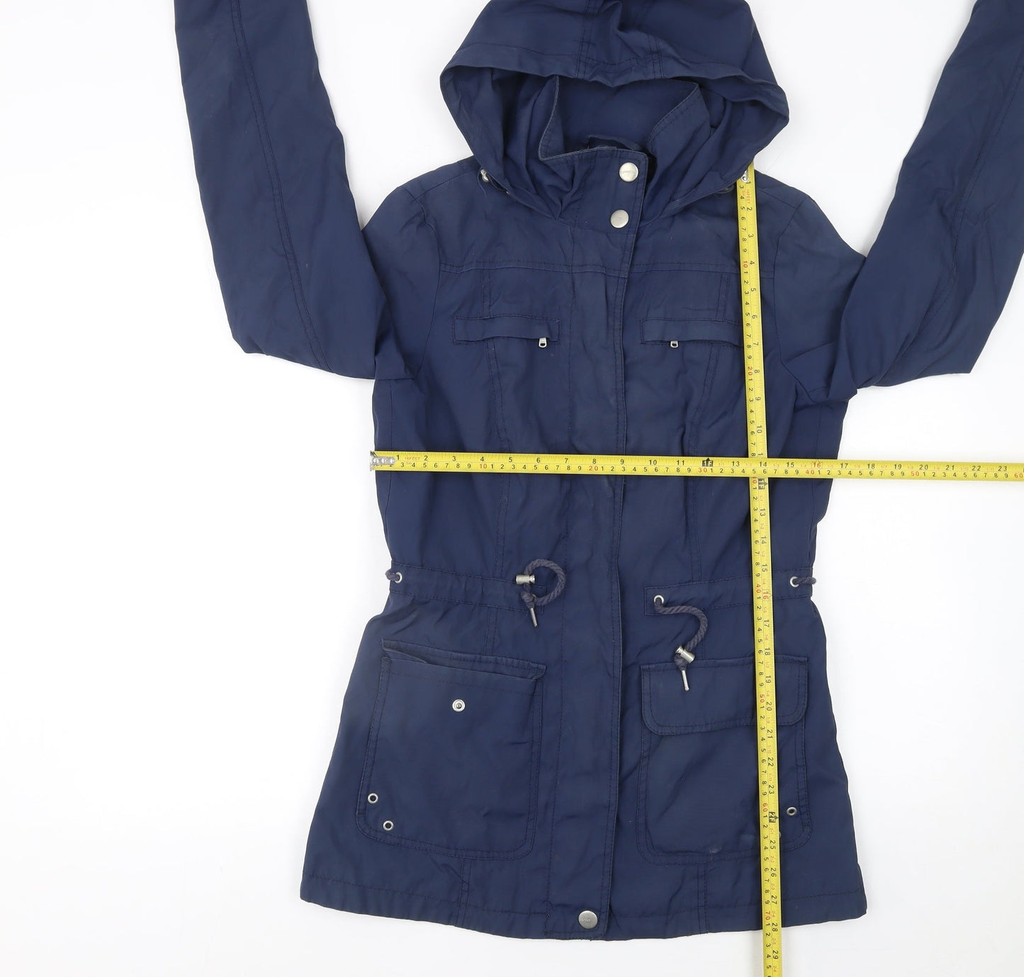 Esprit Women's Blue Mid-Length Hooded Parka Jacket Size 12