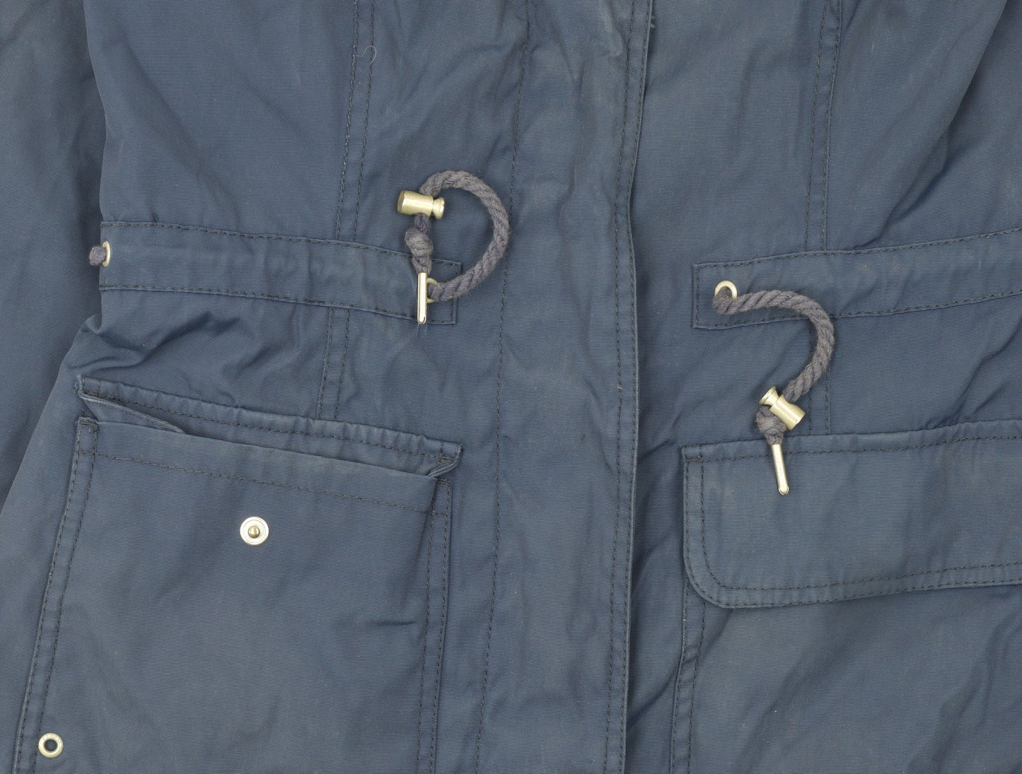 Esprit Women's Blue Mid-Length Hooded Parka Jacket Size 12