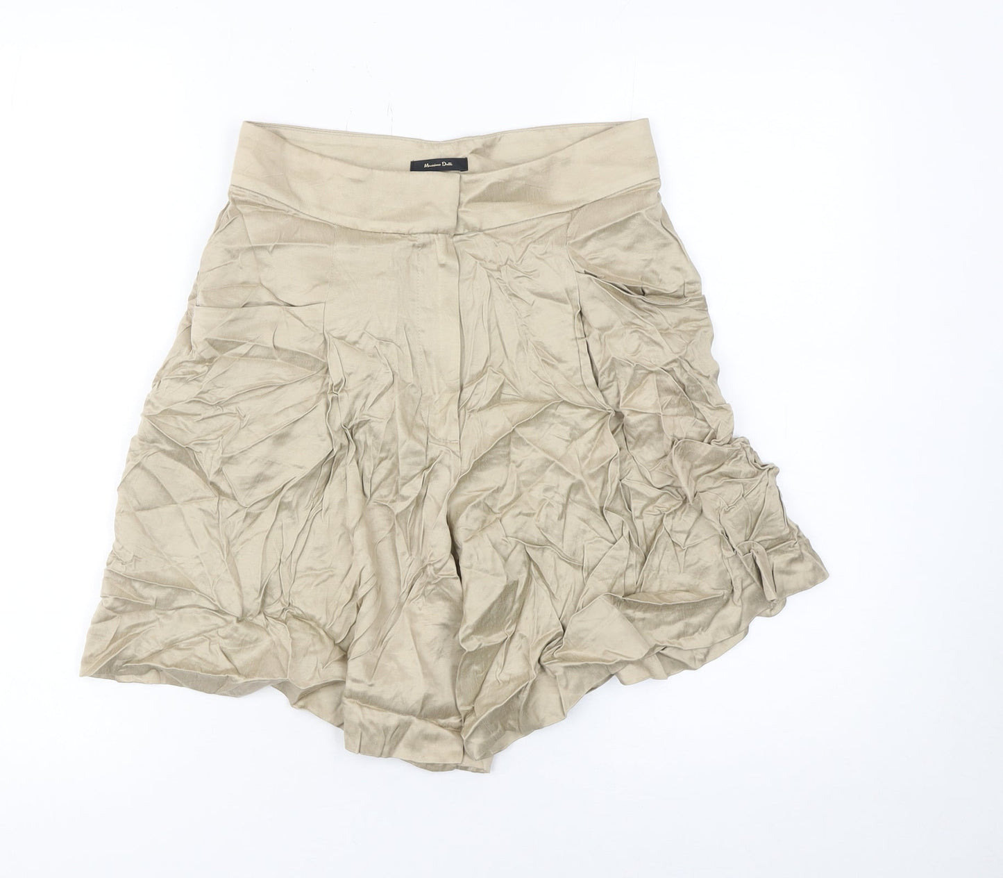 Massimo Dutti Womens Beige Viscose Culotte Shorts Size 8