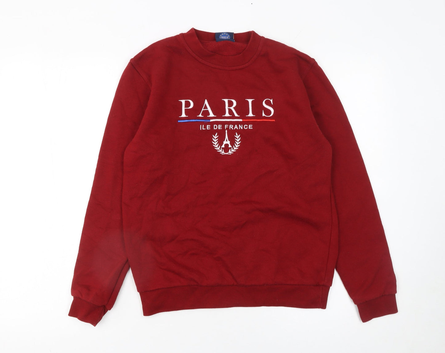 Paris Tour D'Or Red Crew Neck Sweatshirt Women S Paris Print Pullover