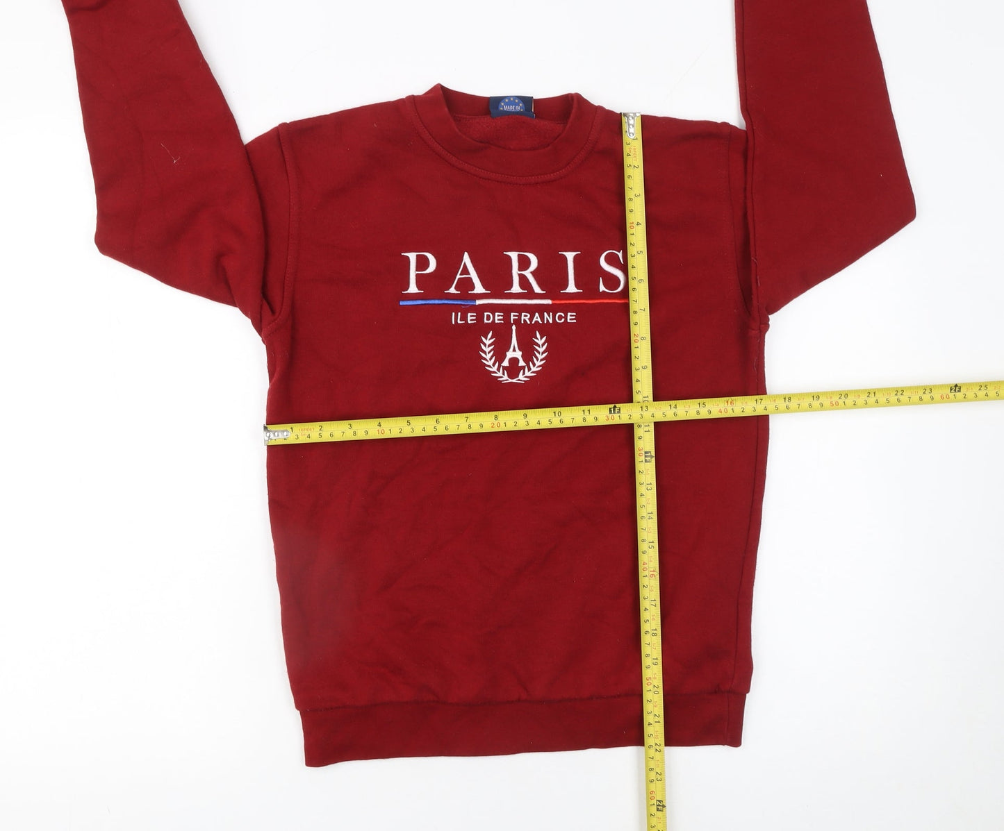 Paris Tour D'Or Red Crew Neck Sweatshirt Women S Paris Print Pullover