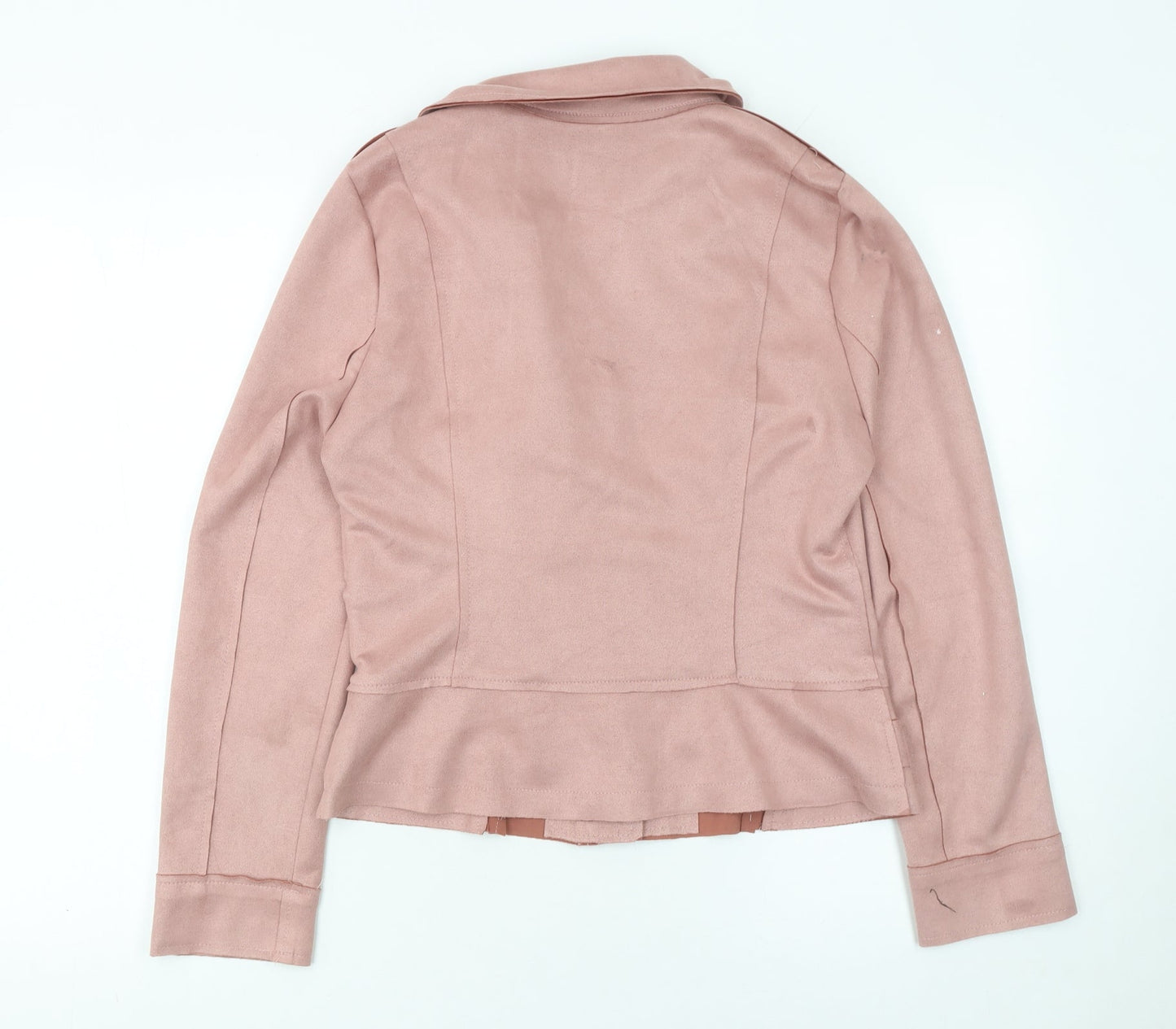 H F Womens Pink Biker Jacket XL Softshell Zip Detail