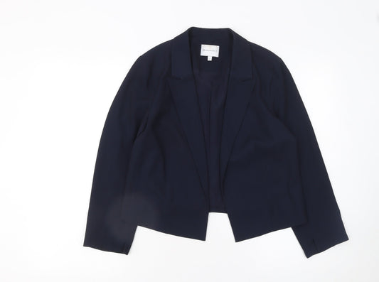 Warehouse Women Navy Blue Blazer Jacket UK 10 Polyester Blend