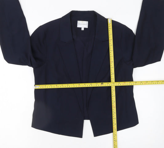 Warehouse Women Navy Blue Blazer Jacket UK 10 Polyester Blend