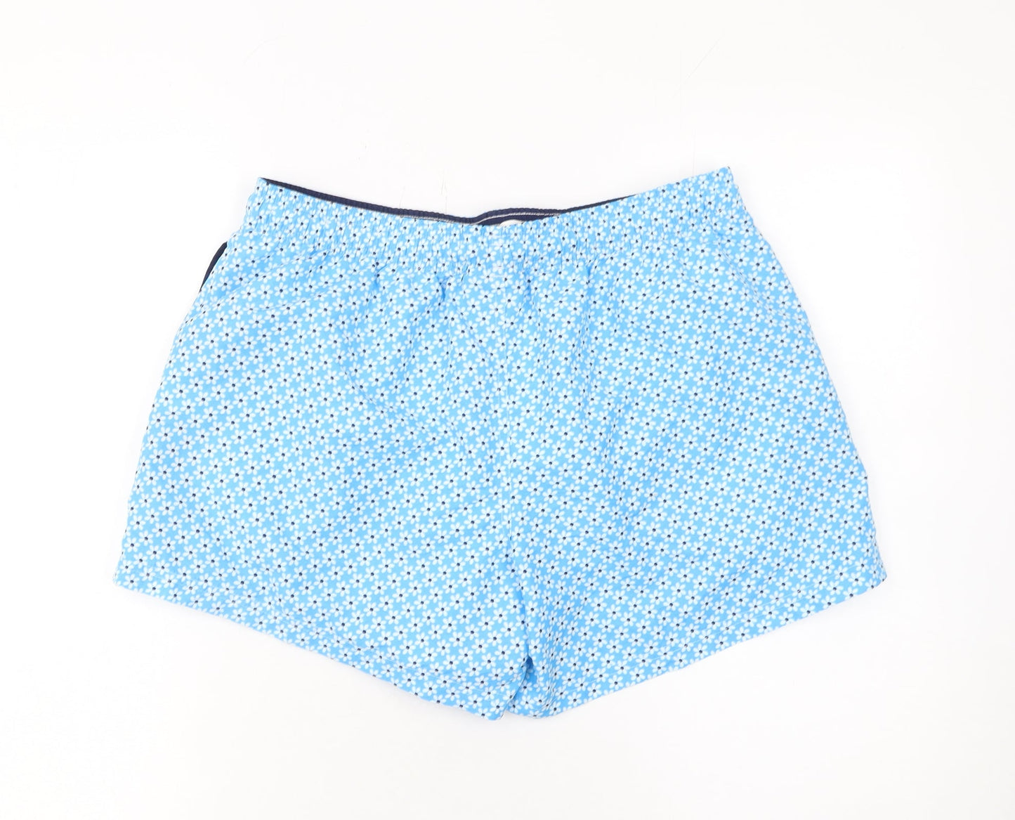 Bugatti Men's Blue Floral Swim Shorts M Elastic Waist Quick Dry