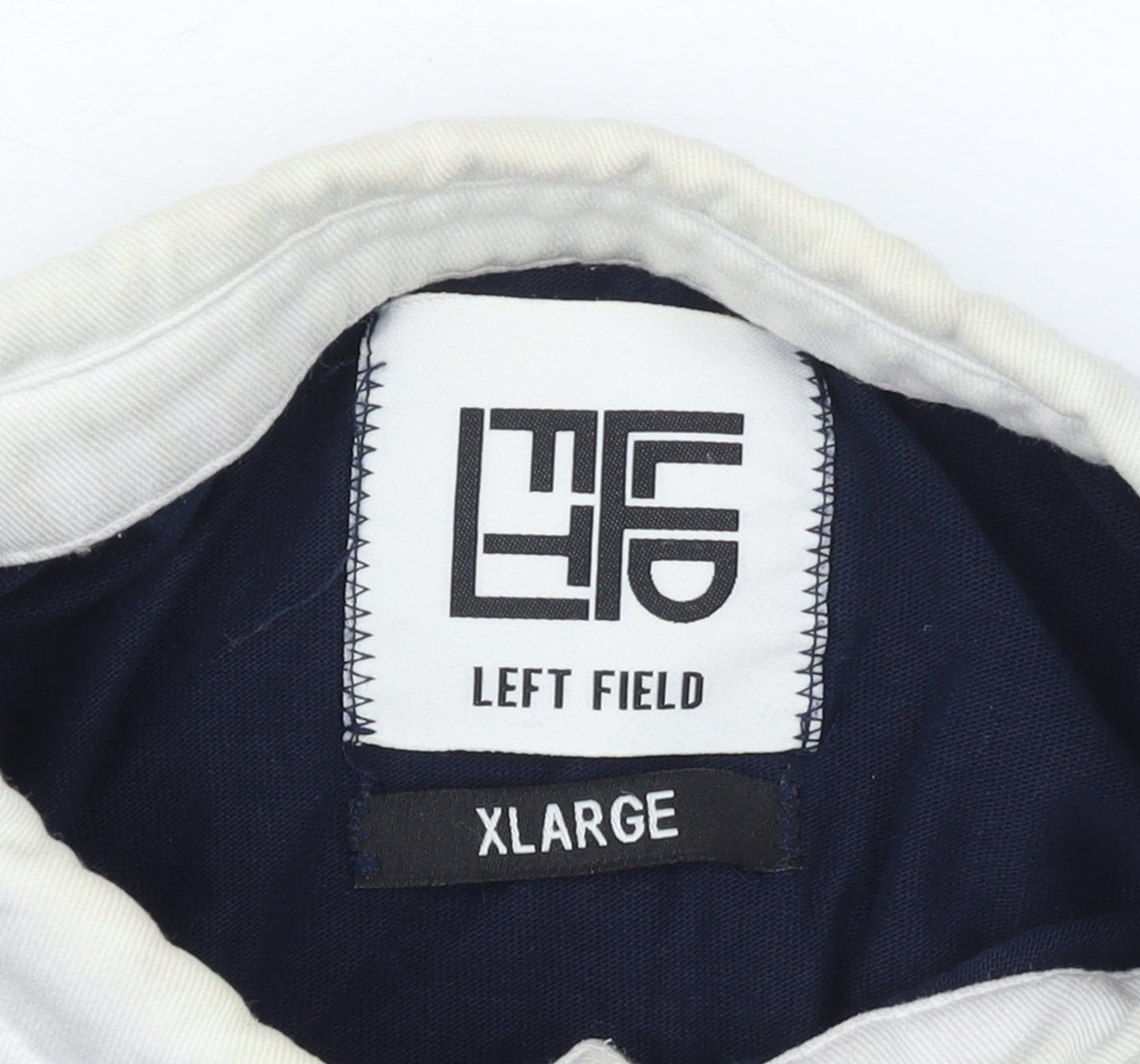 Left Field Men's Blue Long Sleeve Rugby Polo Shirt XL