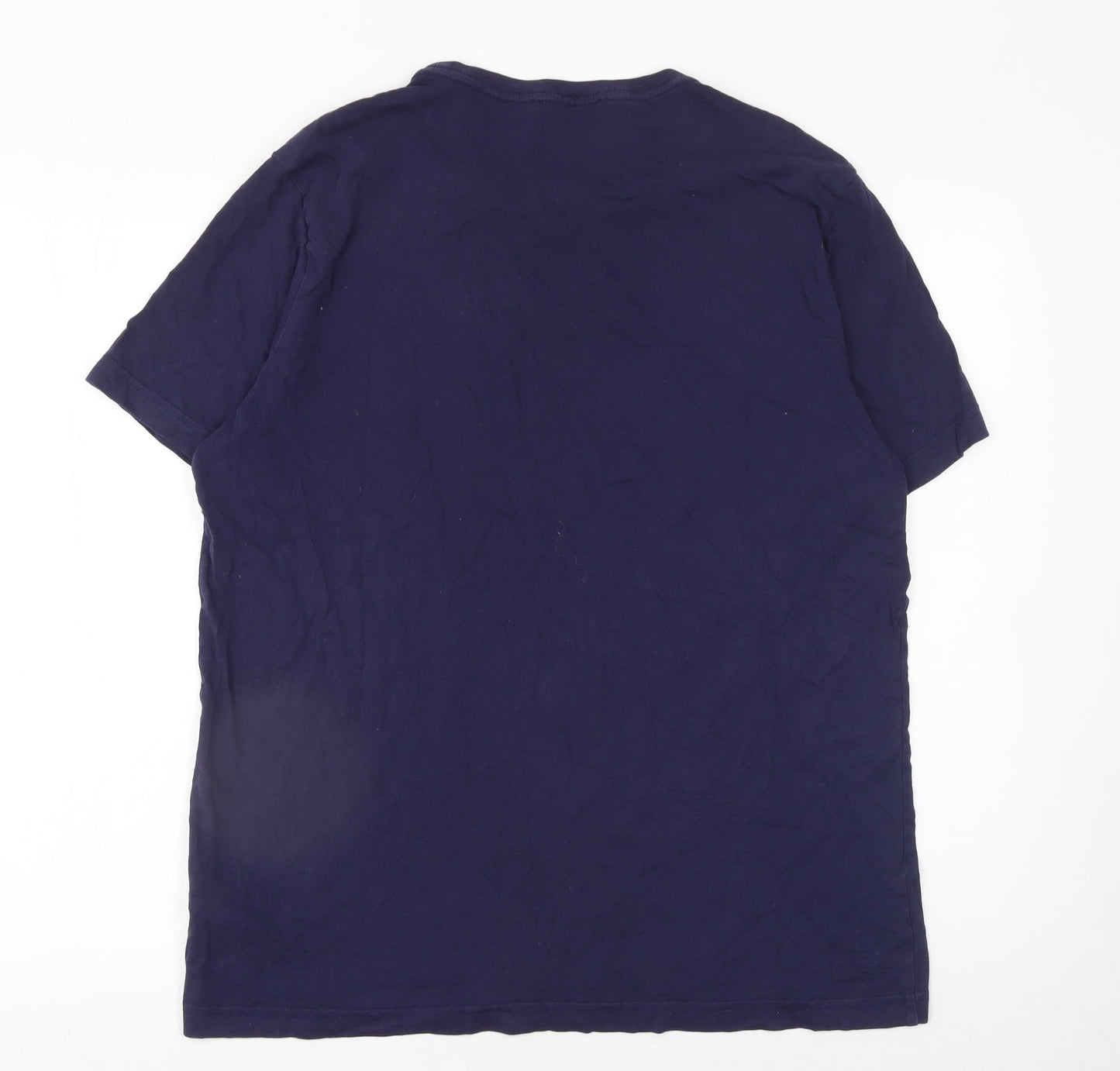 Puma Men's Blue Crew Neck Logo Graphic Cotton T-Shirt Size L