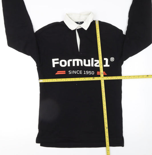 H&M Formula 1 Black Cotton Relaxed Fit Women's Sweatshirt XS