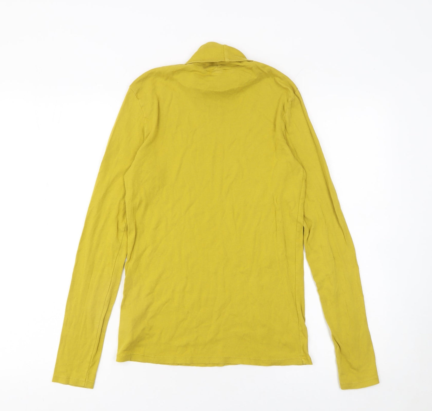 United Colors of Benetton Women Yellow Roll Neck Cotton Top S