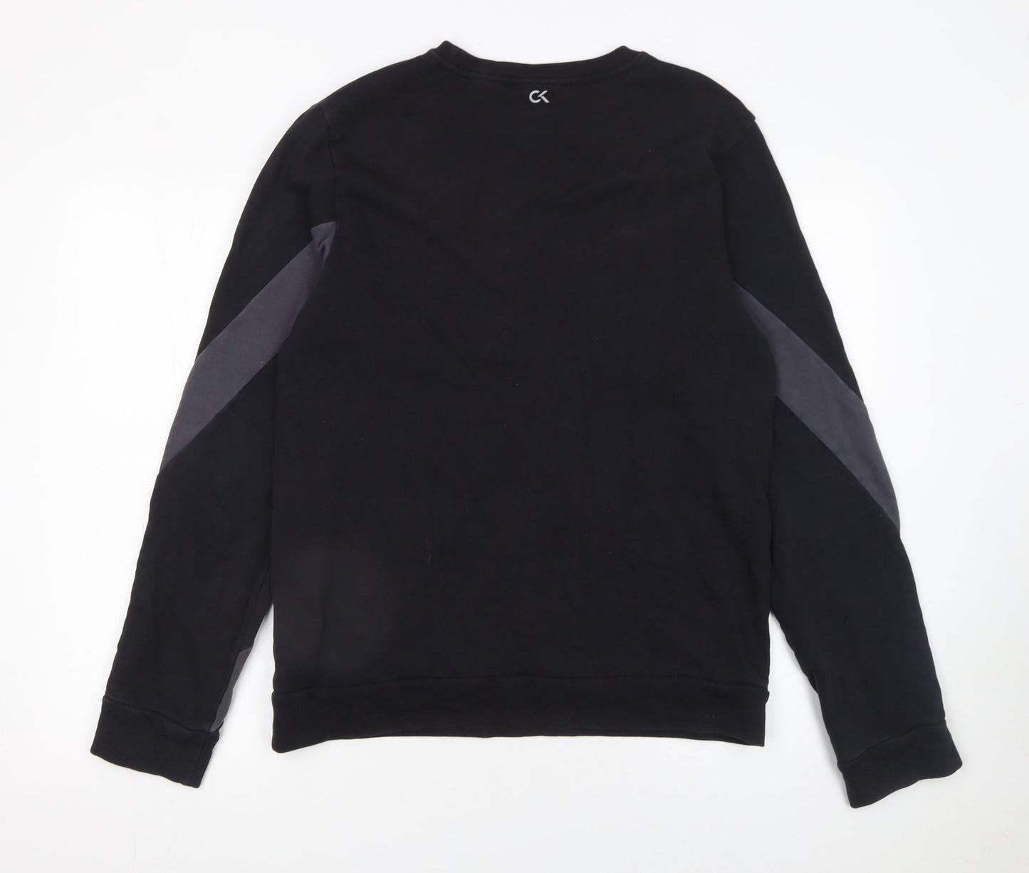 Calvin Klein Men’s Black Crew Neck Pullover Sweatshirt M Regular Fit