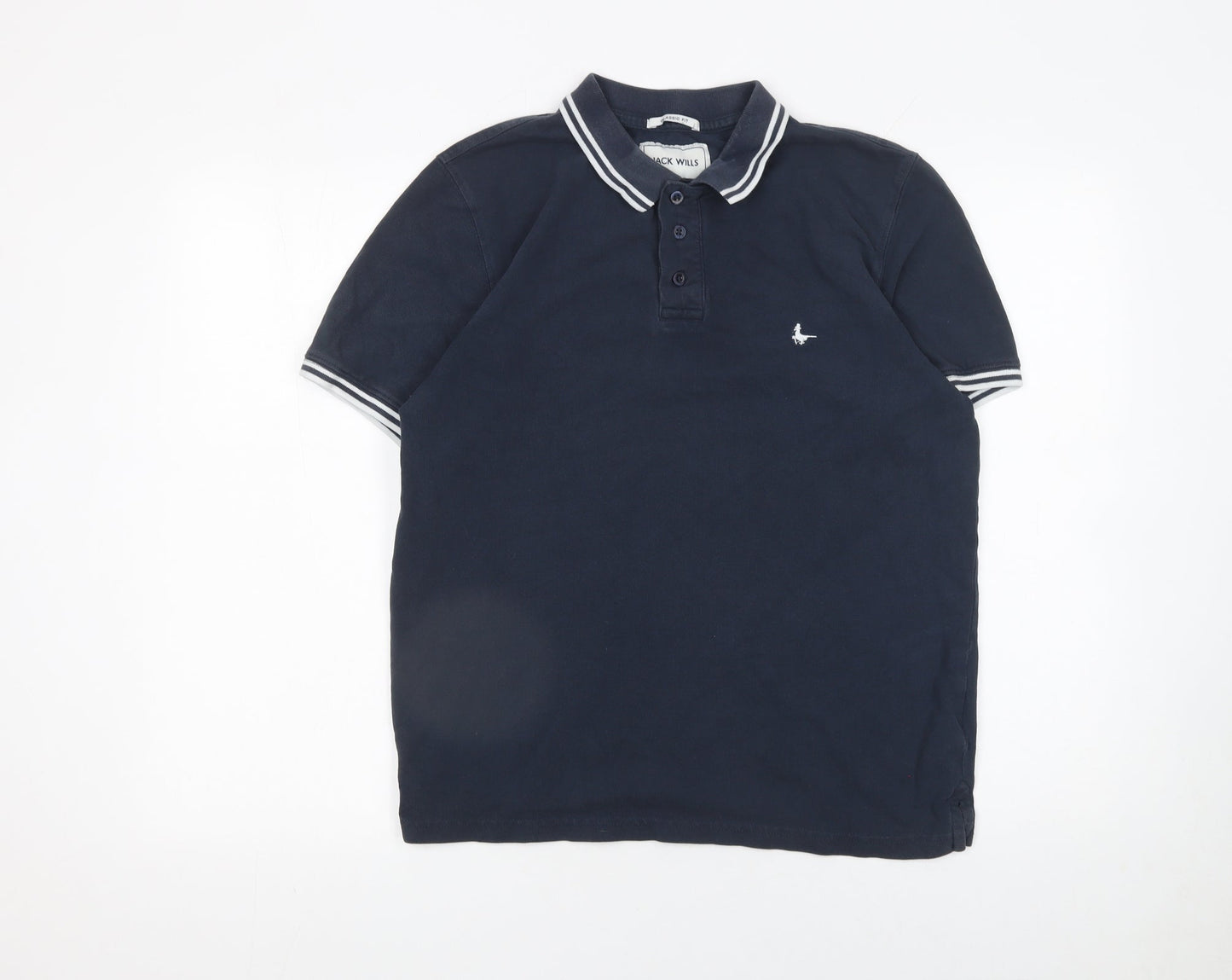 Jack Wills Men's Blue Cotton Collared Polo Shirt Size S