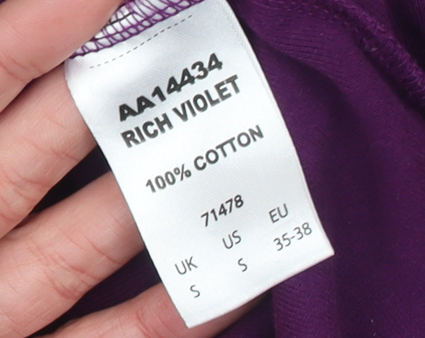 Cotton Traders Women's Purple Roll Neck Long Sleeve T-Shirt Size S
