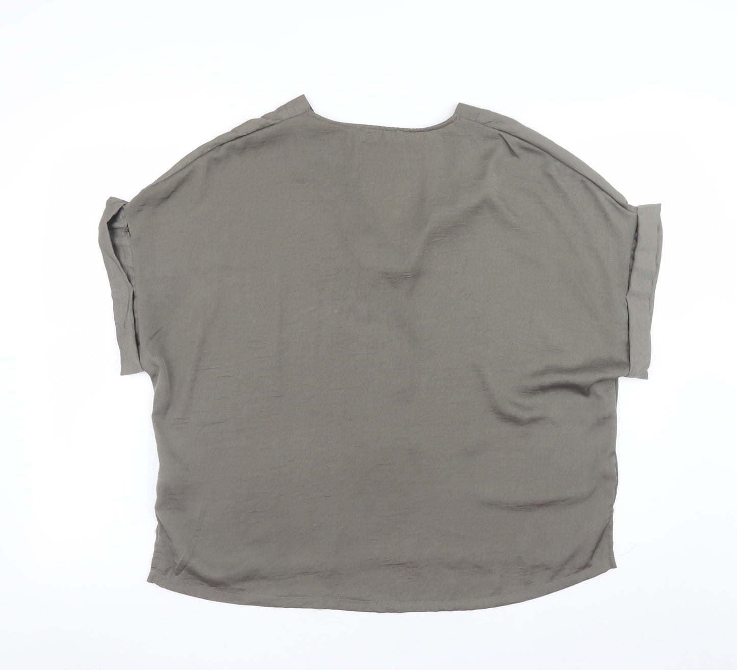 Primark Women Brown Relaxed Fit V-Neck Blouse Size L