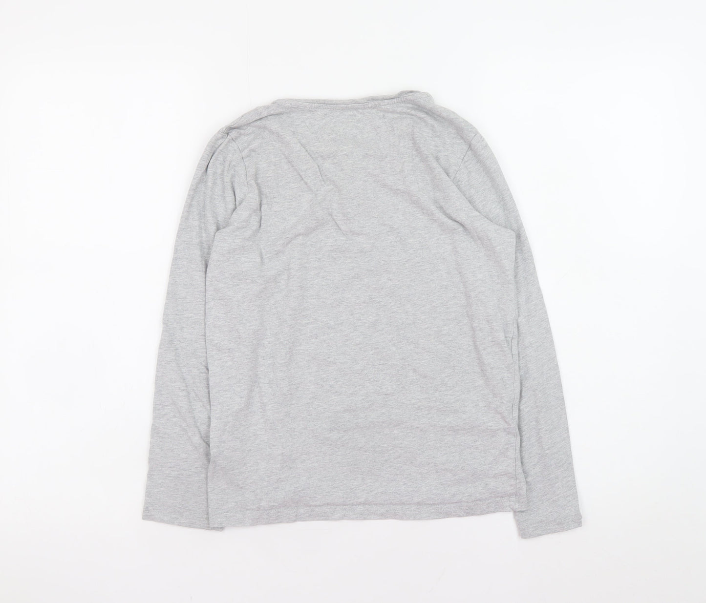TCM Boys Grey Long Sleeve Henley Cotton Top Size 146