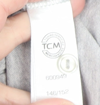 TCM Boys Grey Long Sleeve Henley Cotton Top Size 146