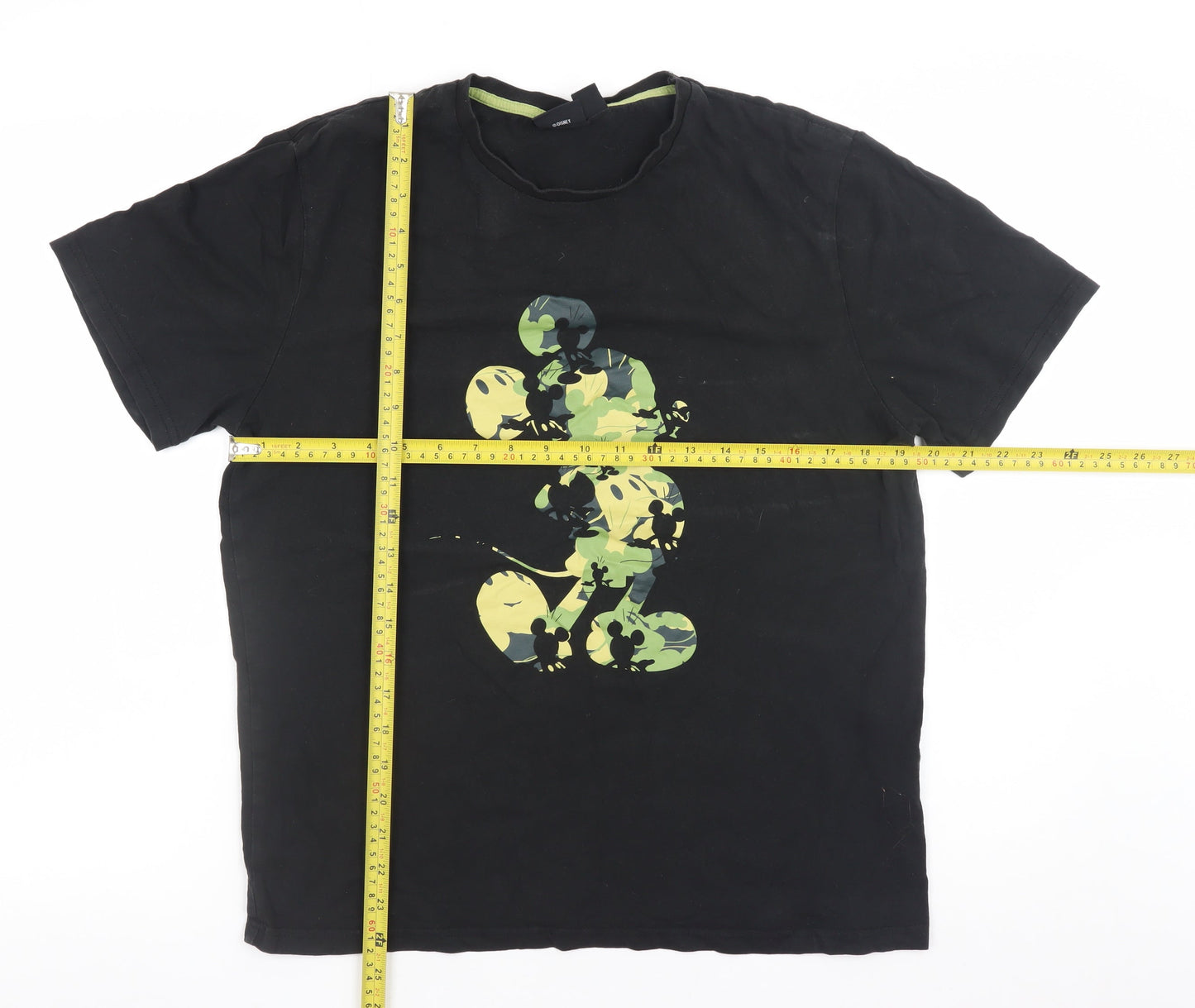 Disney Women’s Black Mickey Mouse Graphic Cotton T-Shirt Size L