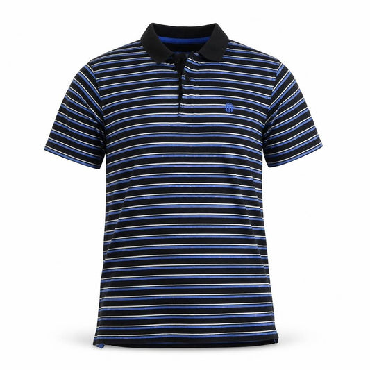 Backswing Men’s Black Striped Cotton Polo Shirt Size S